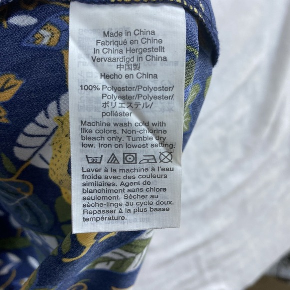 2/$30 J Crew Factory Wrap Dress 0 Navy Blue Cheetah Jungle Novelty Print Satin - Picture 7 of 13